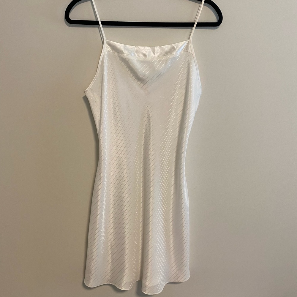 SHIMMERY WHITE SLIP DRESS